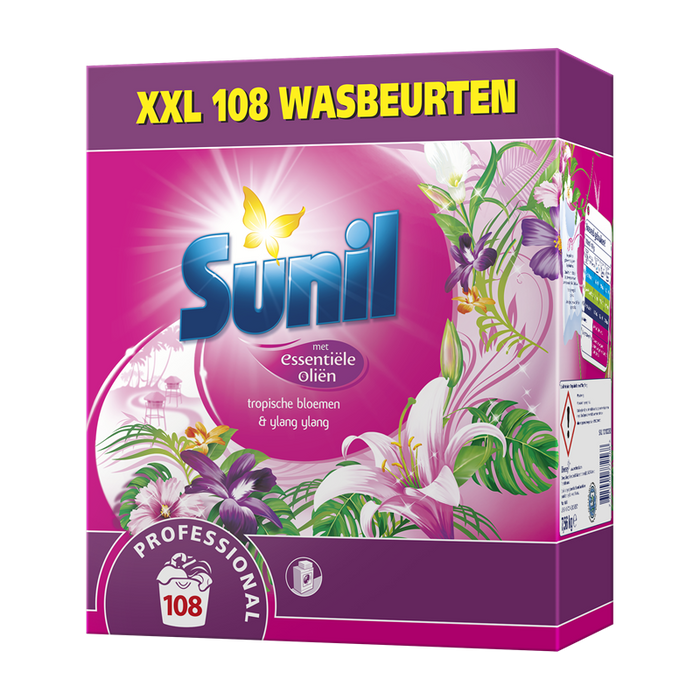 Sunil waspoeder XXL tropische bloemen - 108 wasbeurten