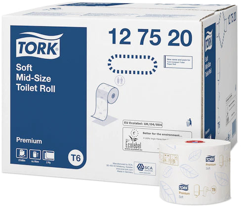 Tork Premium T6 toiletpapier Twin mid-size 2-lgs wit - 27 rollen