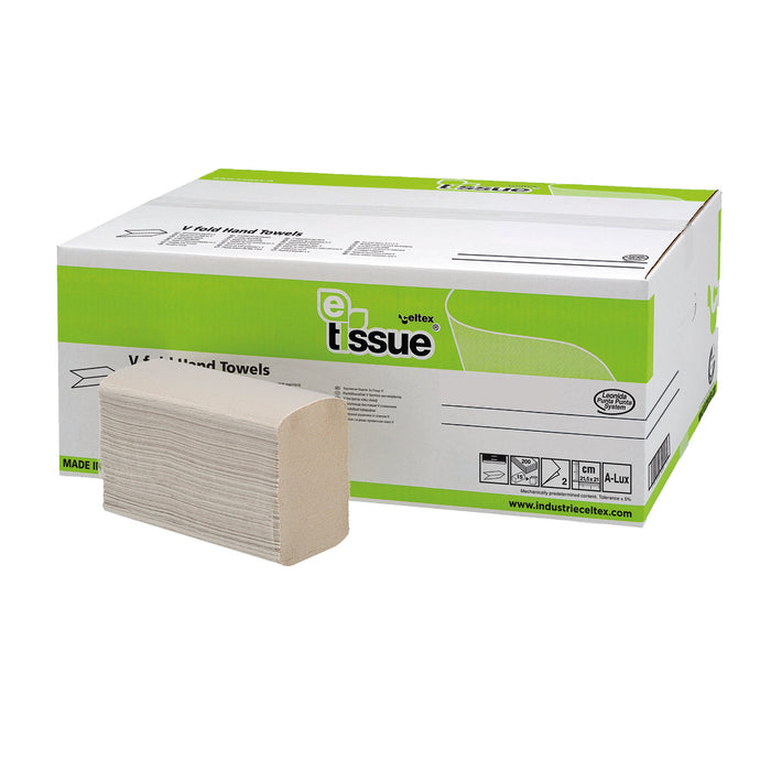 E-tissue handdoekpapier Z-vouw 2-laags 21 x 21,5 cm - 15 x 200 stuks