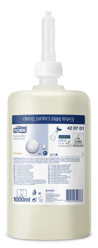 Tork Premium vloeibare zeep extra mild ongeparfumeerd, 6 x 1000 ml