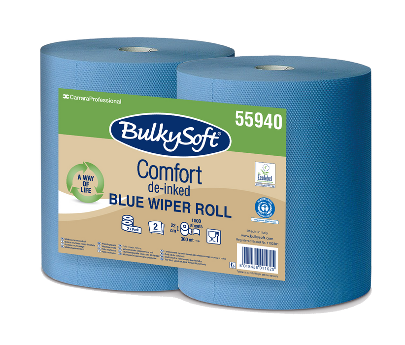 BulkySoft industriepapier blauw 2-lgs 360 mtr x 22 cm (2)