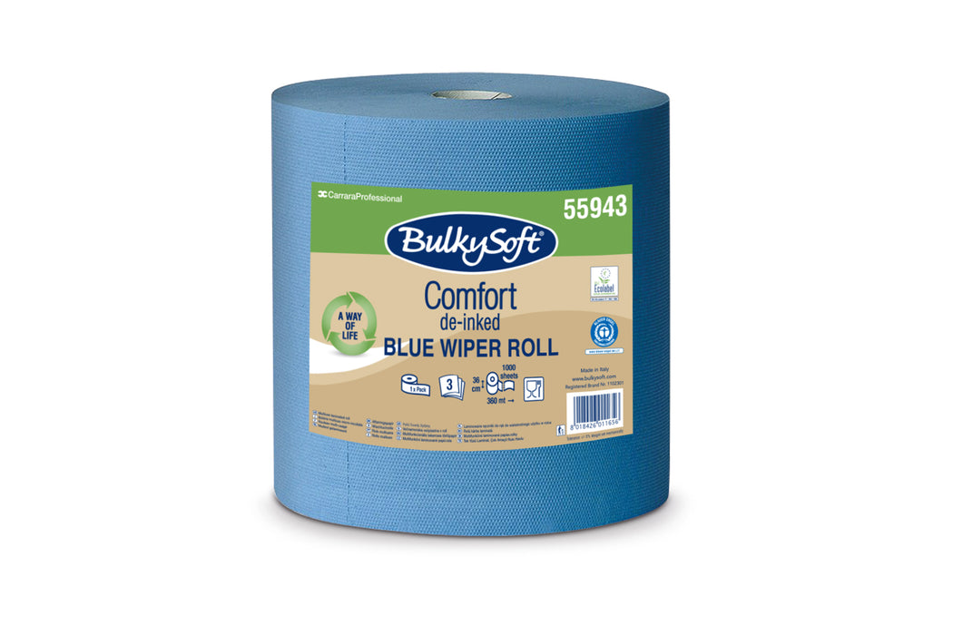 BulkySoft industriepapier blauw 3-lgs 360 mtr x 36 cm