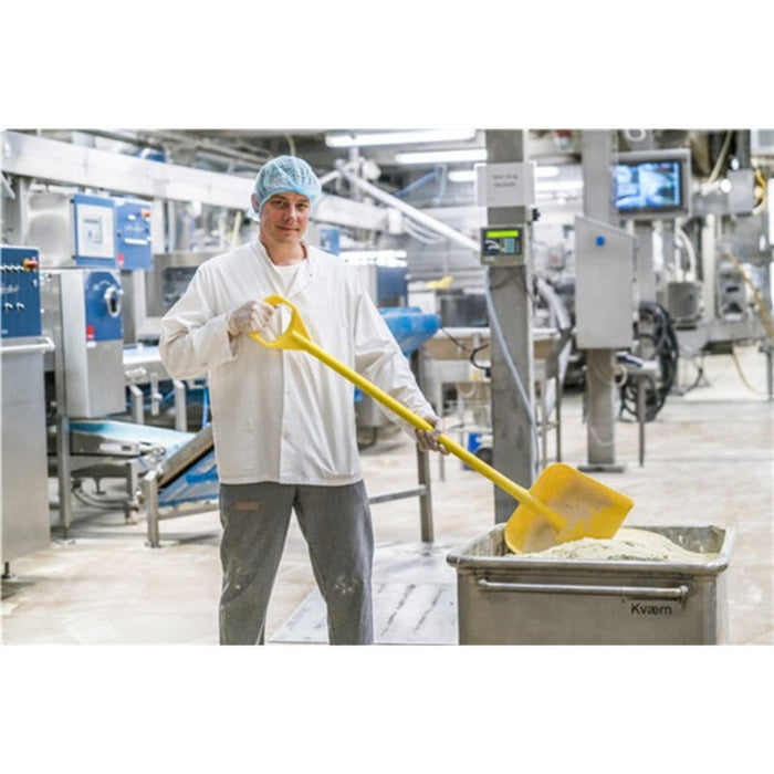 Vikan Hygiene schop geel lange steel