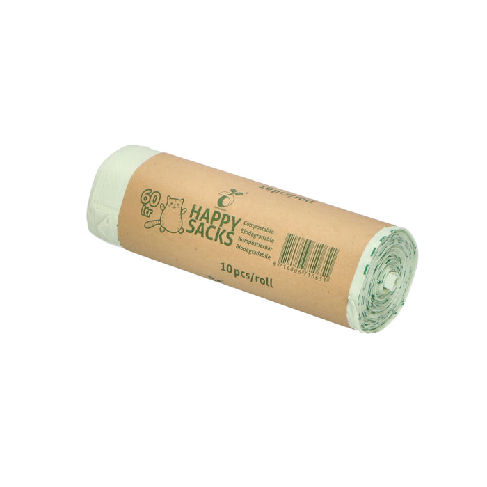 Afvalzak BIO 60 x 80 cm 30my Happy Sacks (wit)  - 24 x 10 stuks *Op=op zie 160109600*