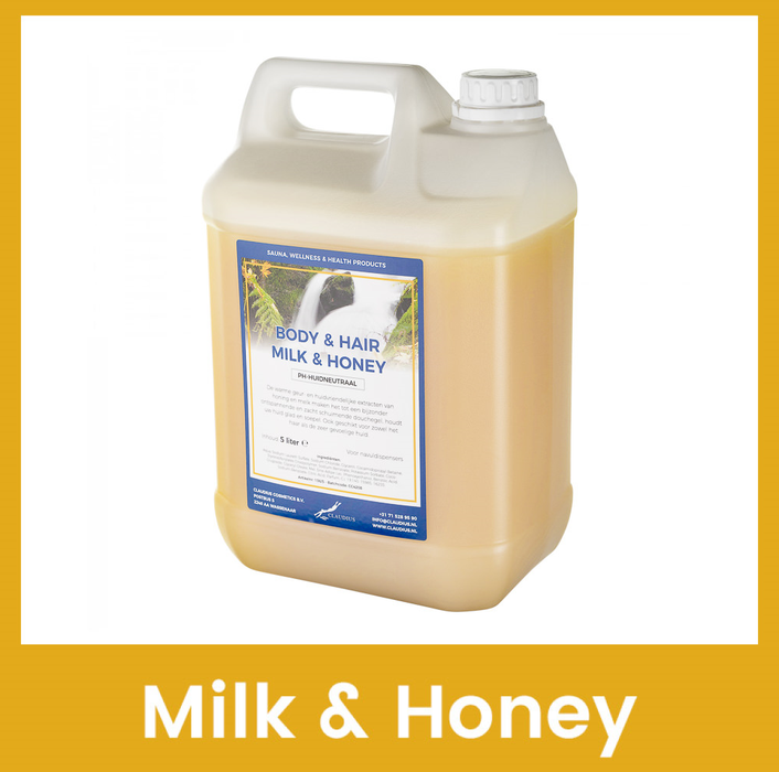 Hair & Body shampoo Milk & Honey - can 5 liter
