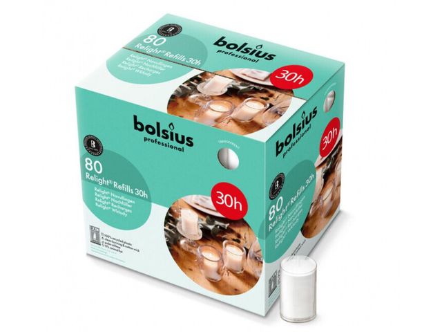 Bolsius ReLight navulling rood 30 branduren - 80 stuks