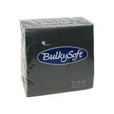 BulkySoft servet 2-lgs 24 x 24 cm 1/4 zwart - 3000 stuks