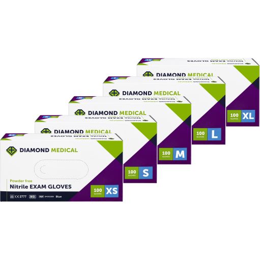 Diamond Medical handschoen nitril poedervrij blauw L | 100 stuks