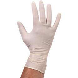 Handschoen latex poedervrij wit L - 100 stuks