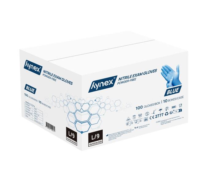 Hynex handschoen nitril PF blauw maat L - 100 stuks