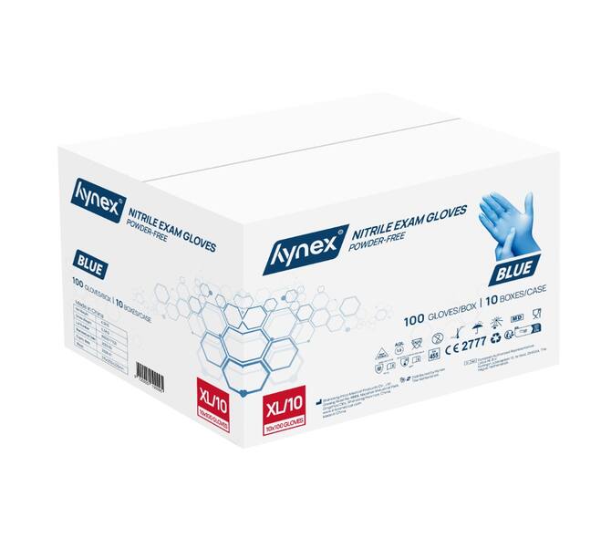 Hynex handschoen nitril PF blauw maat XL - 100 stuks