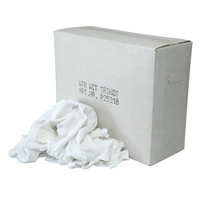 Poetslappen WTR Witte tricot lappen gekleurd randje - baal 25 kg