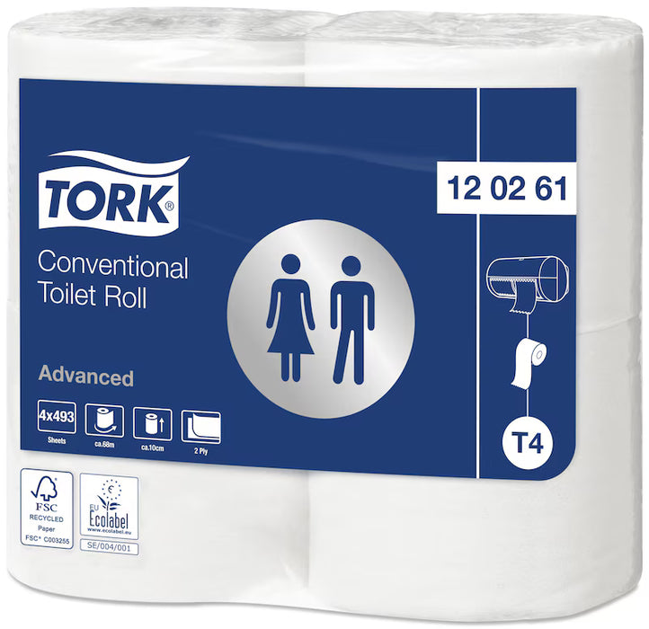 Tork Advanced toiletpapier 493 vel 2-lgs -  6 x 4 rol (24)