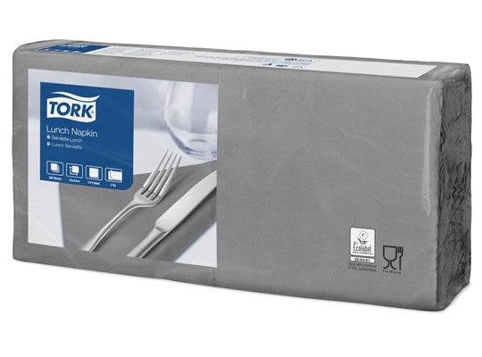 Tork Lunch servet 2-lgs 33 x 33 cm 1/4 vouw grijs, 2000 stuks