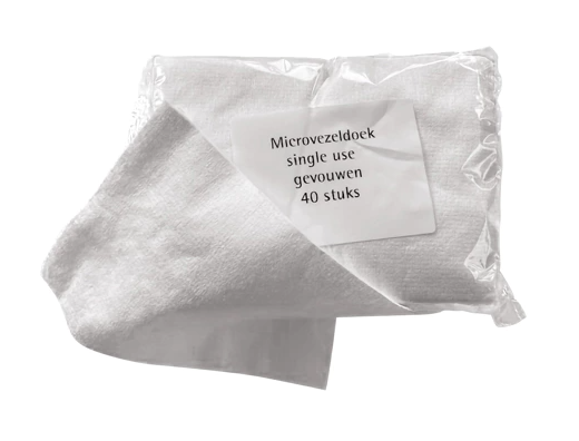 Microvezeldoek disposable gevouwen wit - 12 x 40 stuks