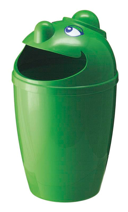 Afvalbak met gezicht groen
