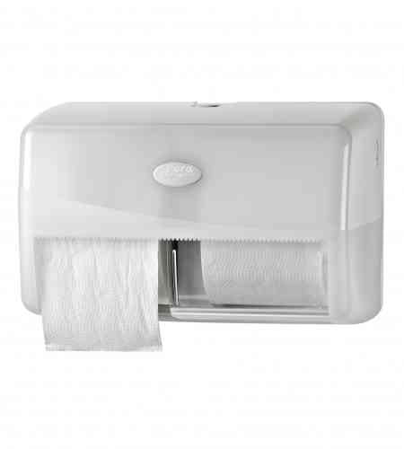 Pearl White toiletpapier dispenser, duo compact