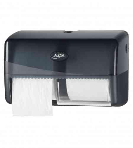 Pearl Black toiletpapier dispenser, duo compact