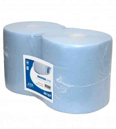 Industriepapier 2-lgs blauw 190 mtr x 26 cm - 2 rollen
