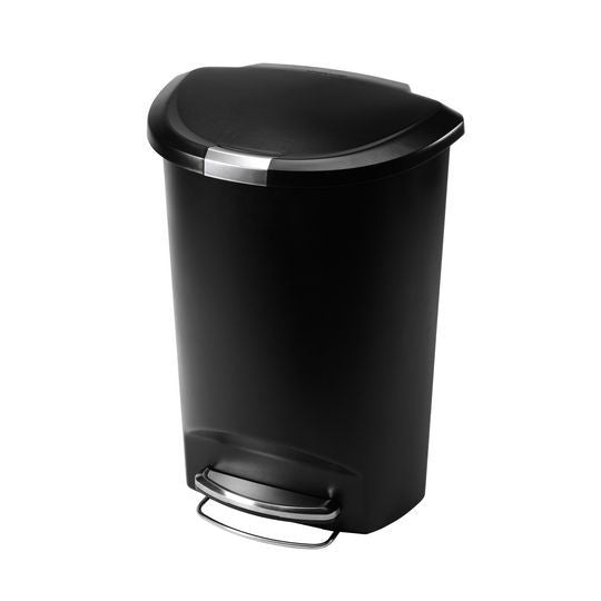 Simplehuman pedaalemmer semi-round 50 liter zwart