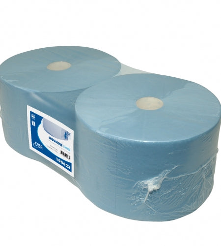 Industriepapier 3-lgs blauw 380 mtr x 24 cm - 2 rollen