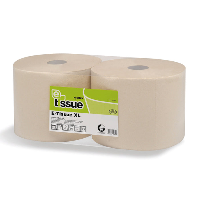 E-tissue industriepapier 2-laags 360 meter x 24 cm - 2 rollen