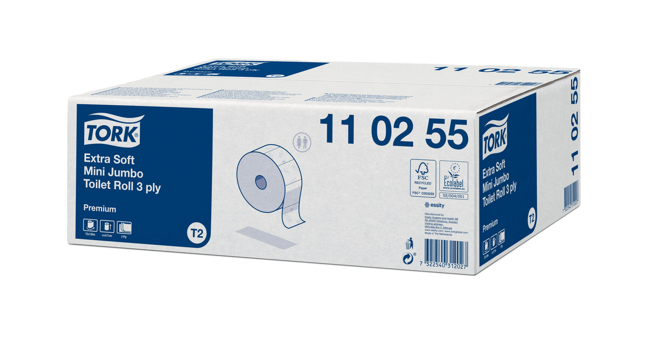 Tork extra soft mini jumbo toiletpapier 3-lgs - 12 x 120 mtr