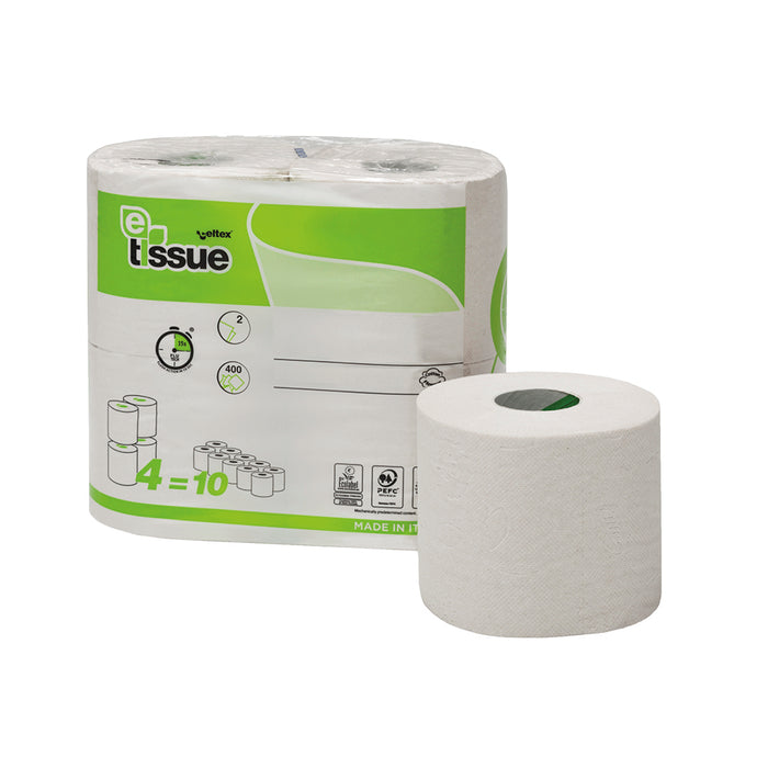 E-tissue traditioneel toiletpapier 2-laags 400 vel - 15 x 4 rol