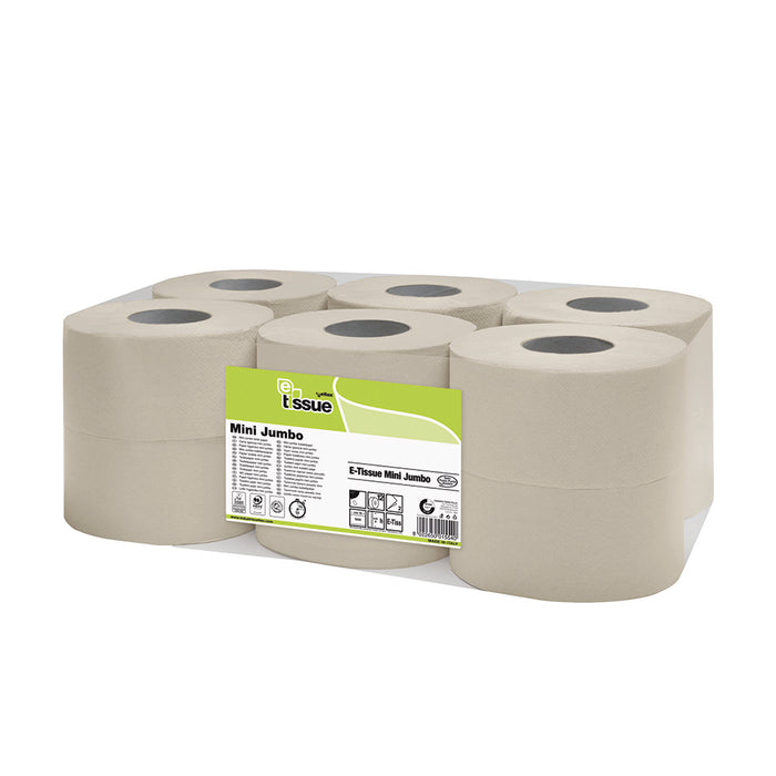 E-tissue mini jumbo toiletpapier 2-laags 150 meter - 12 rollen