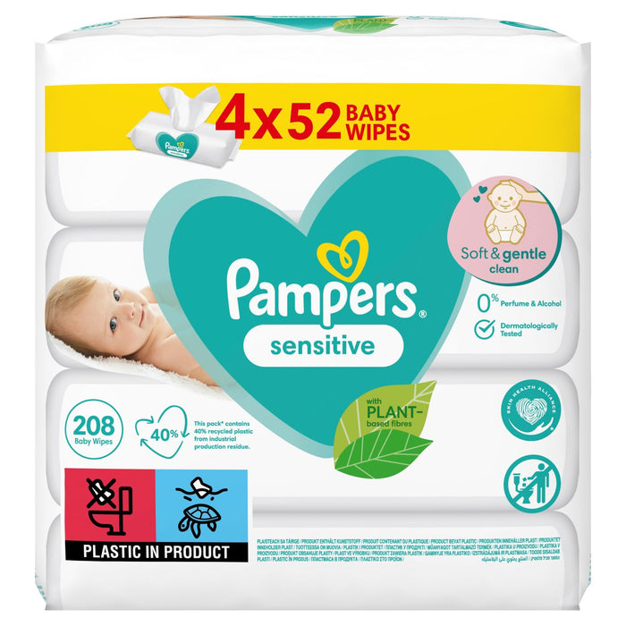 Pampers Sensitive babydoekjes - Doos 12 x 52 stuks