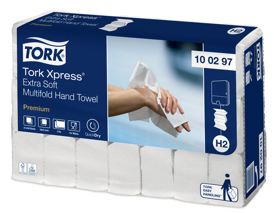 Tork Xpress extra zacht Multifold handdoekpapier 21 x 34 cm H2 - 2100 stuks