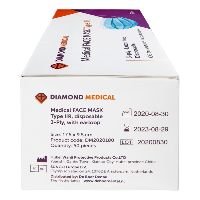 Diamond Medical medische mondkapjes 3-lgs type IIR - 50 stuks